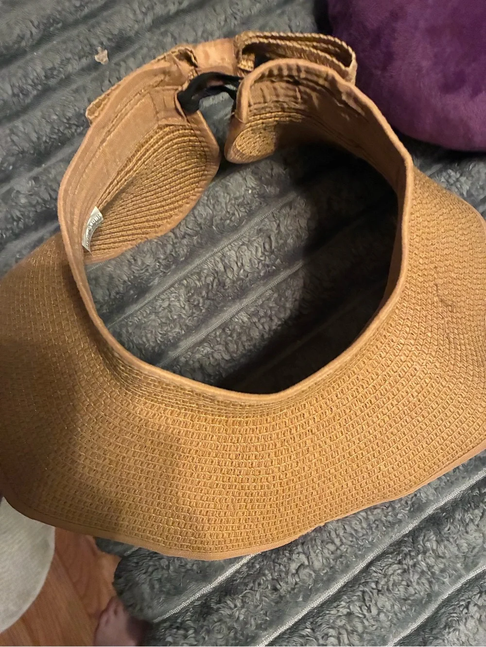 Women's Straw Visor Hat with Bow - Mustard